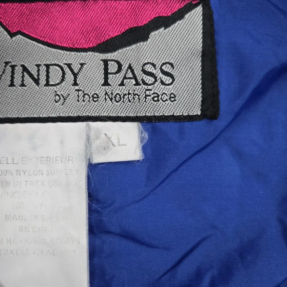 Vintage‎ The North Face Windbreaker Jacket Mens XL Blue Windy Pass Hooded USA
